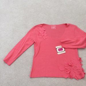 Bandolino 3/4 length sleeve floral cut out detailed top - Small